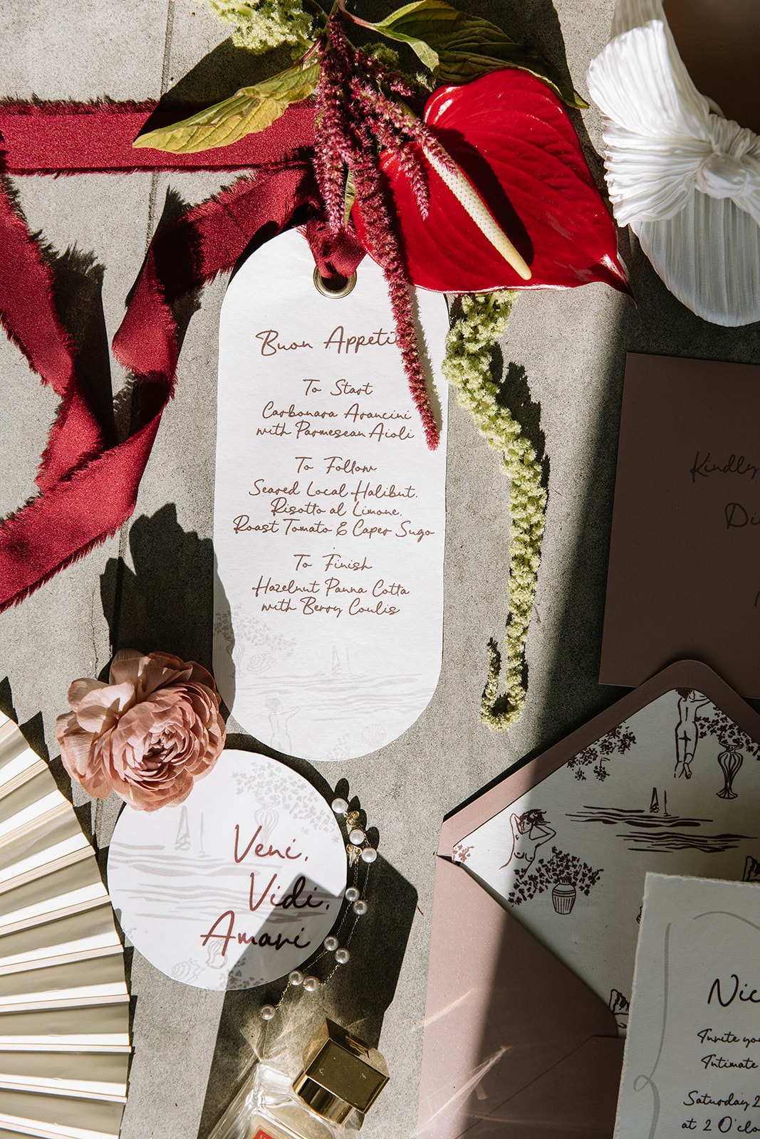 hand written wedding menu ideas