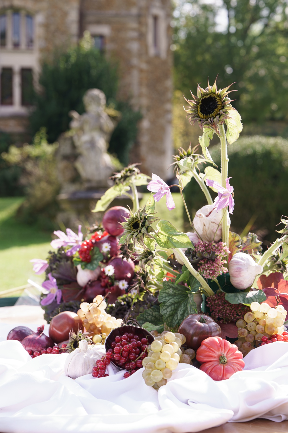 fruit and flower centerpiece