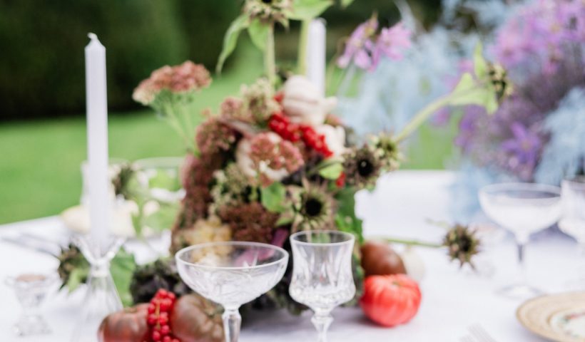 A vision board for creating a Parisian wildflower wedding wonderland