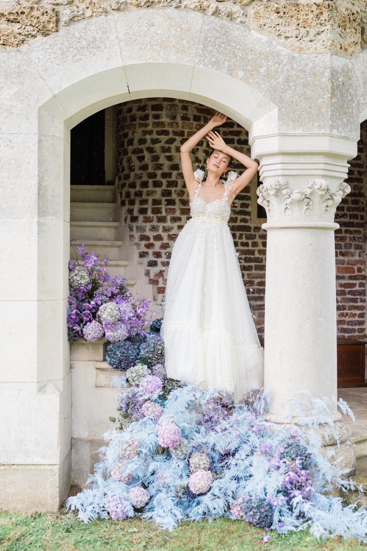 purple and blue wildflower wedding flowers