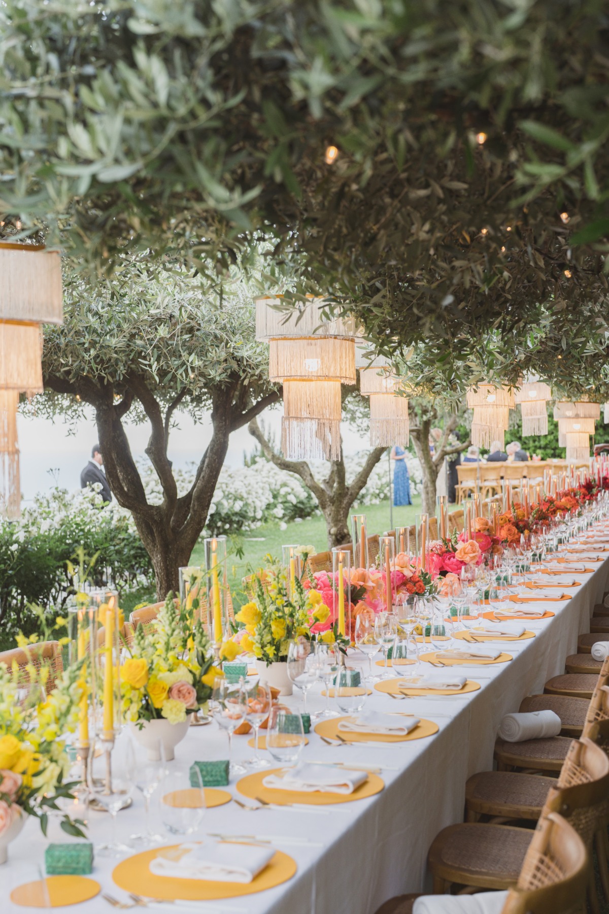 rainbow wedding tablescape