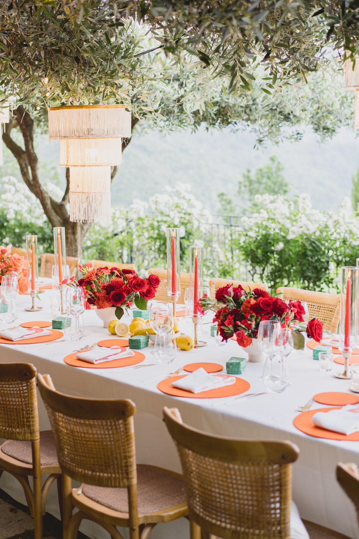 red and orange wedding ideas