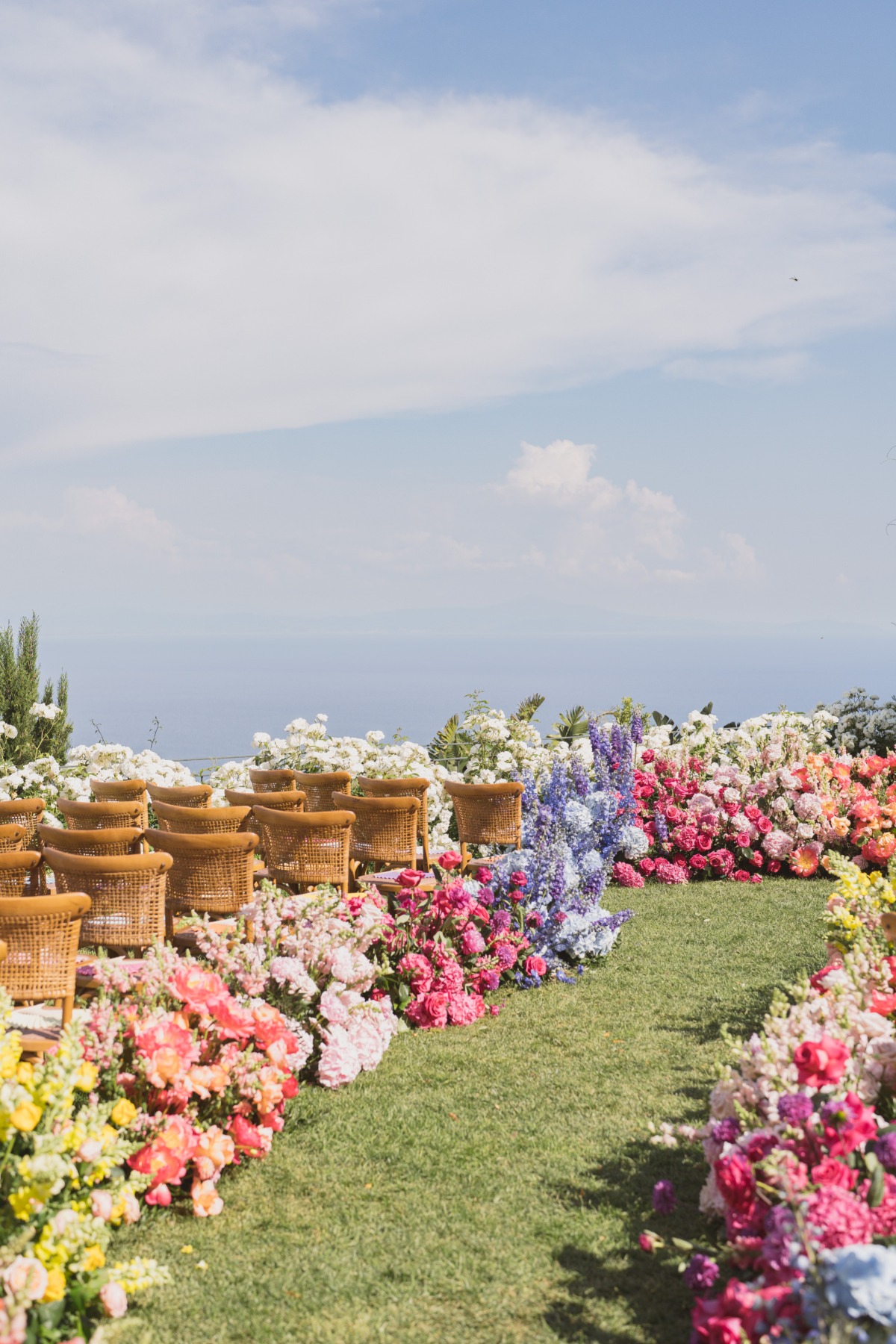 rainbow wedding flowers for ceremony