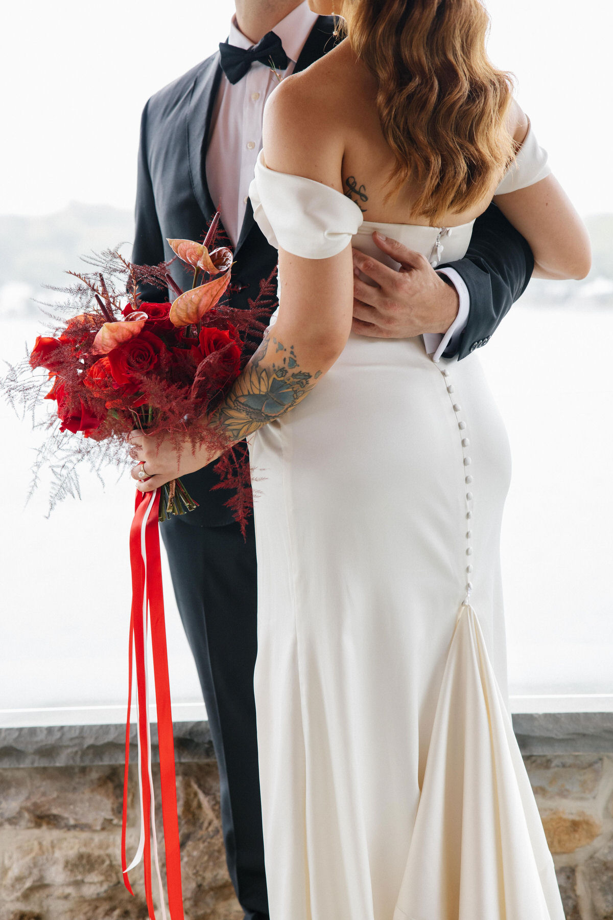 winter wedding in red