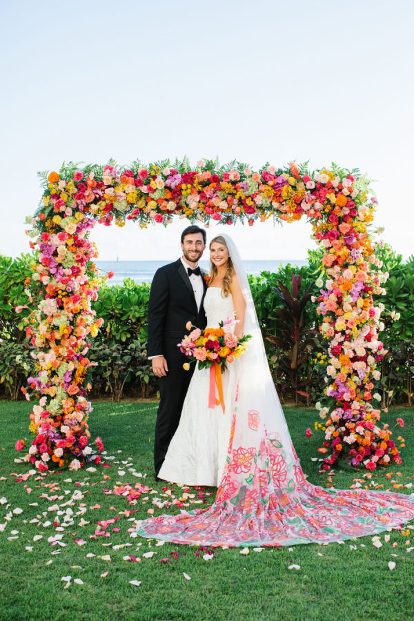 Bright, Colorful Wedding in Paradise at Moana Surfrider