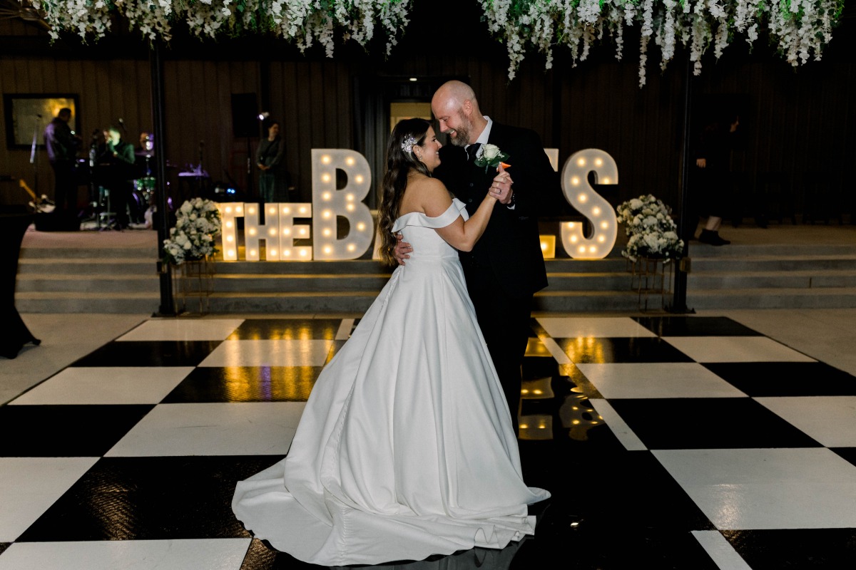 black and white dance floor