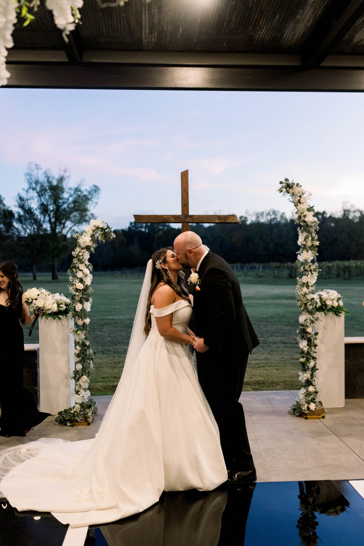 wedding altar wooden cross