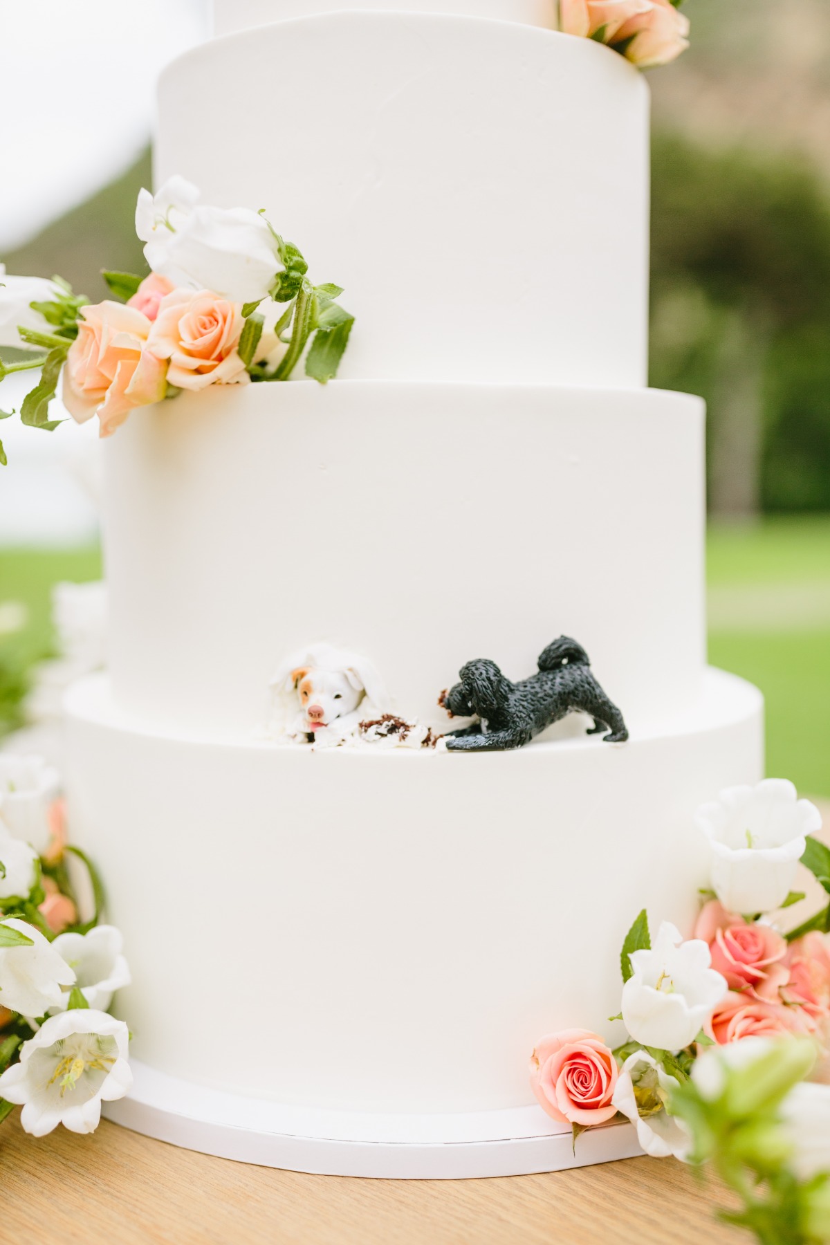 dogs on wedding cake