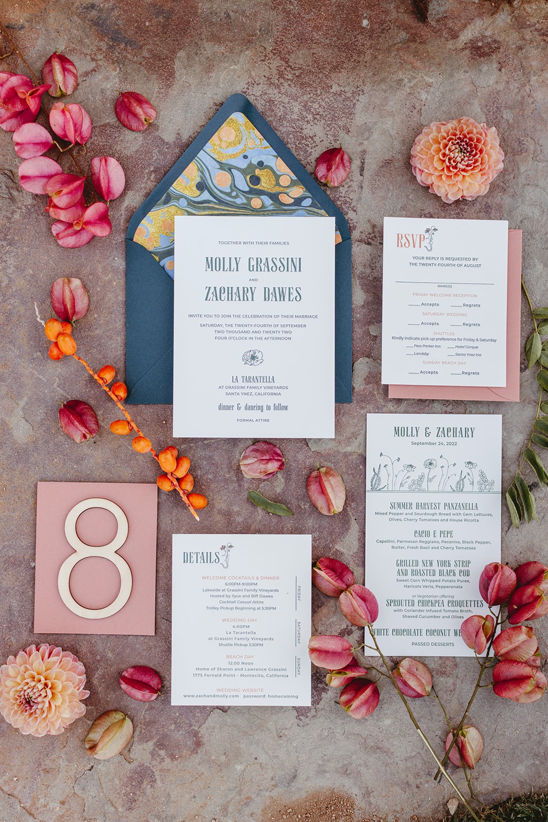 60s inspired wedding invitations