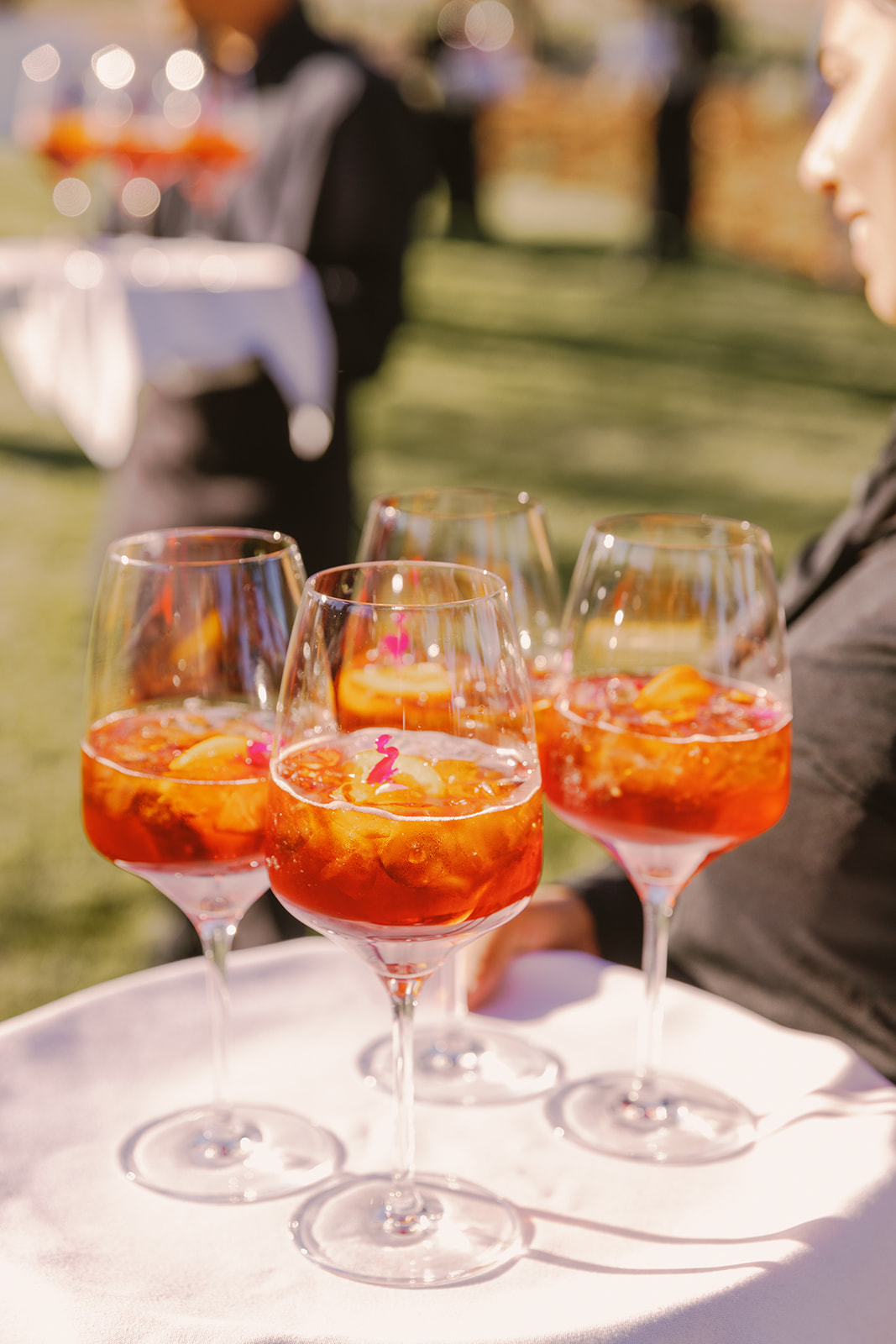 aperol spritz with charms for wedding