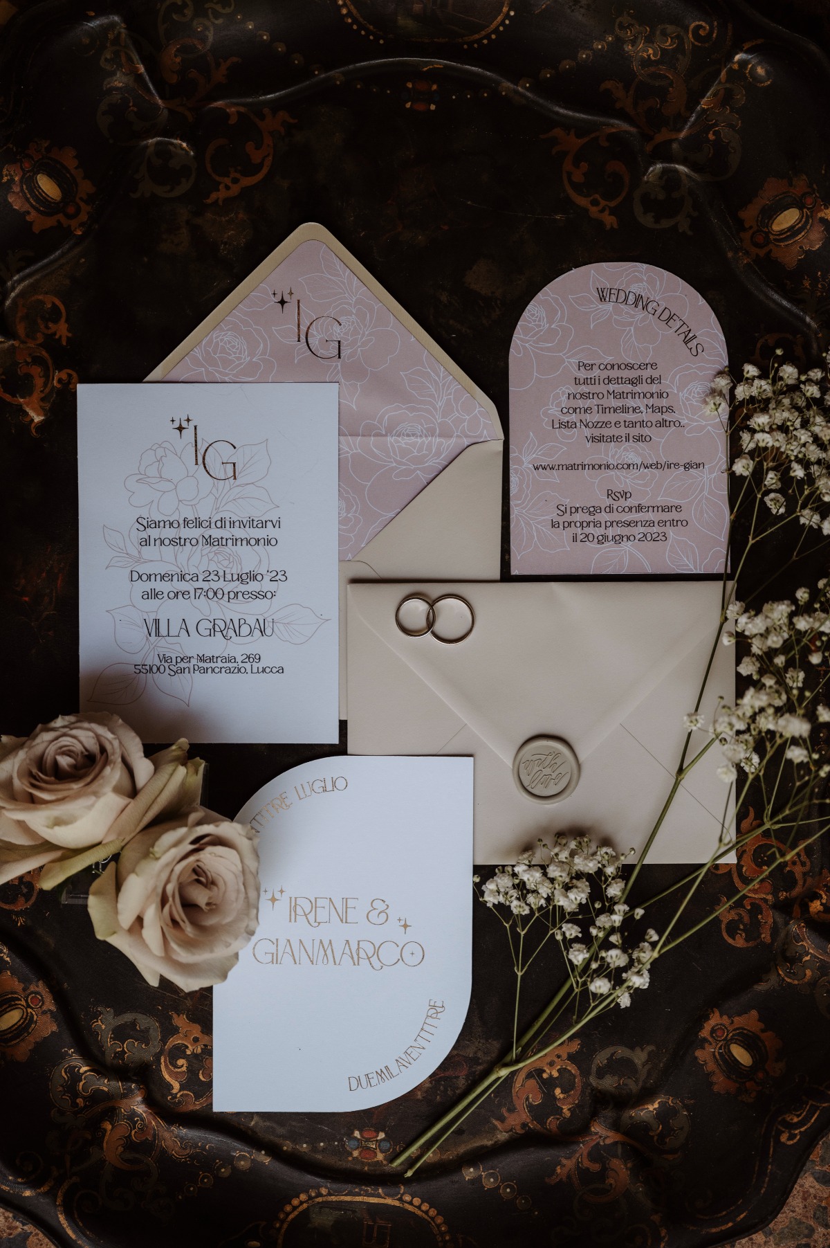 celestial inspired wedding invitations