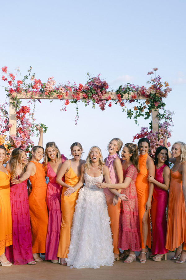 Natural Wood Accents and Hot Pops of Pink Made for One Epic Cabo Wedding Weekend