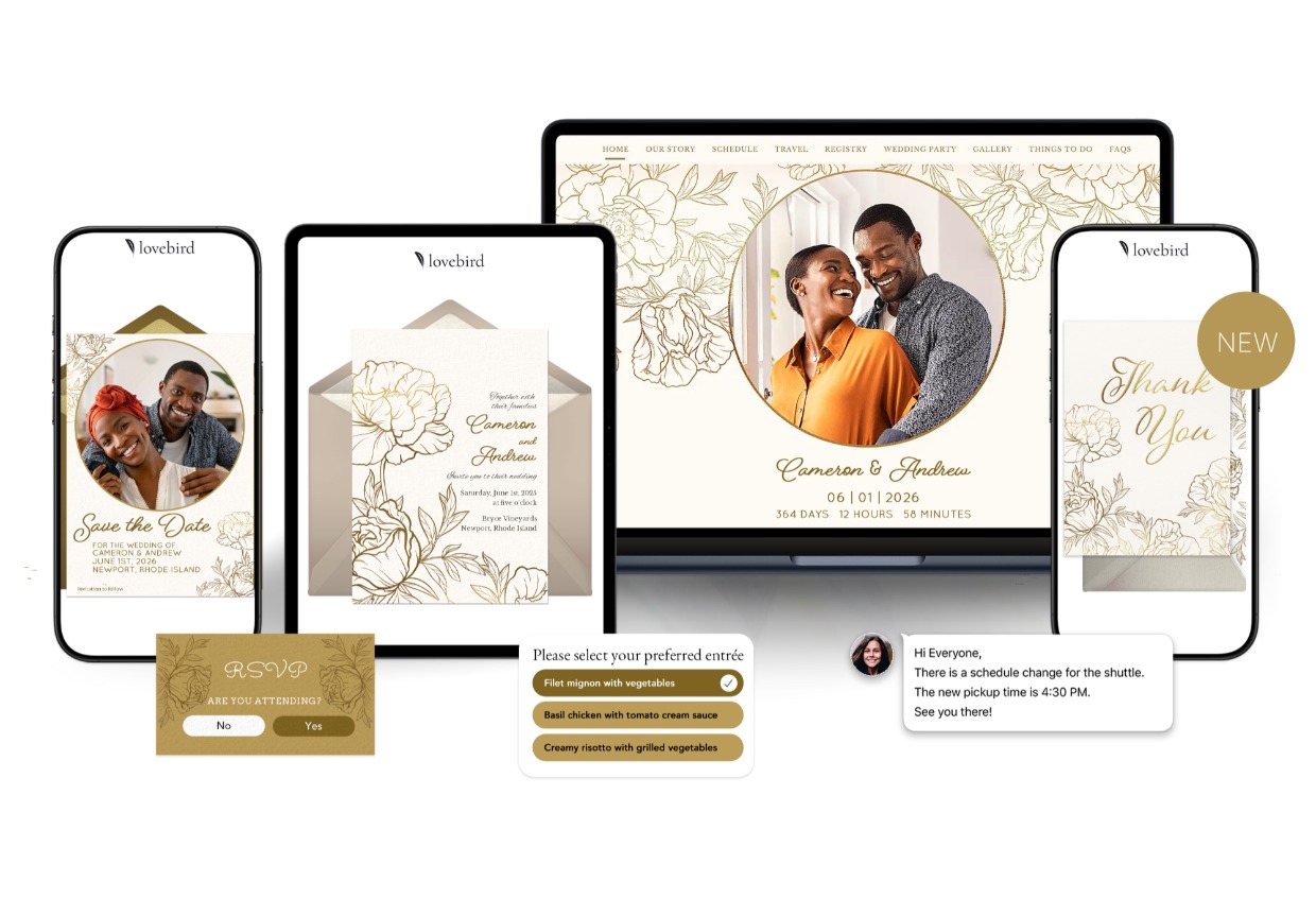 best wedding website from lovebird