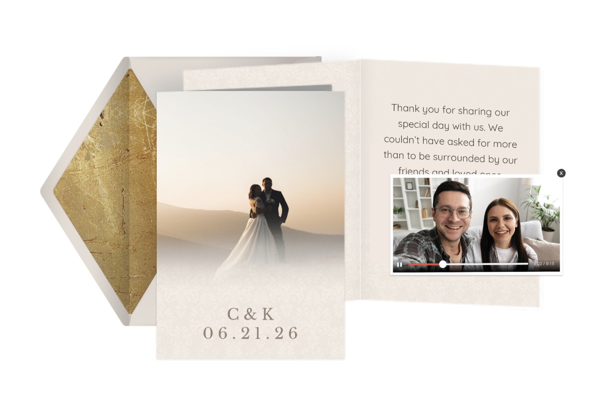 digital thank you card with video message from lovebird