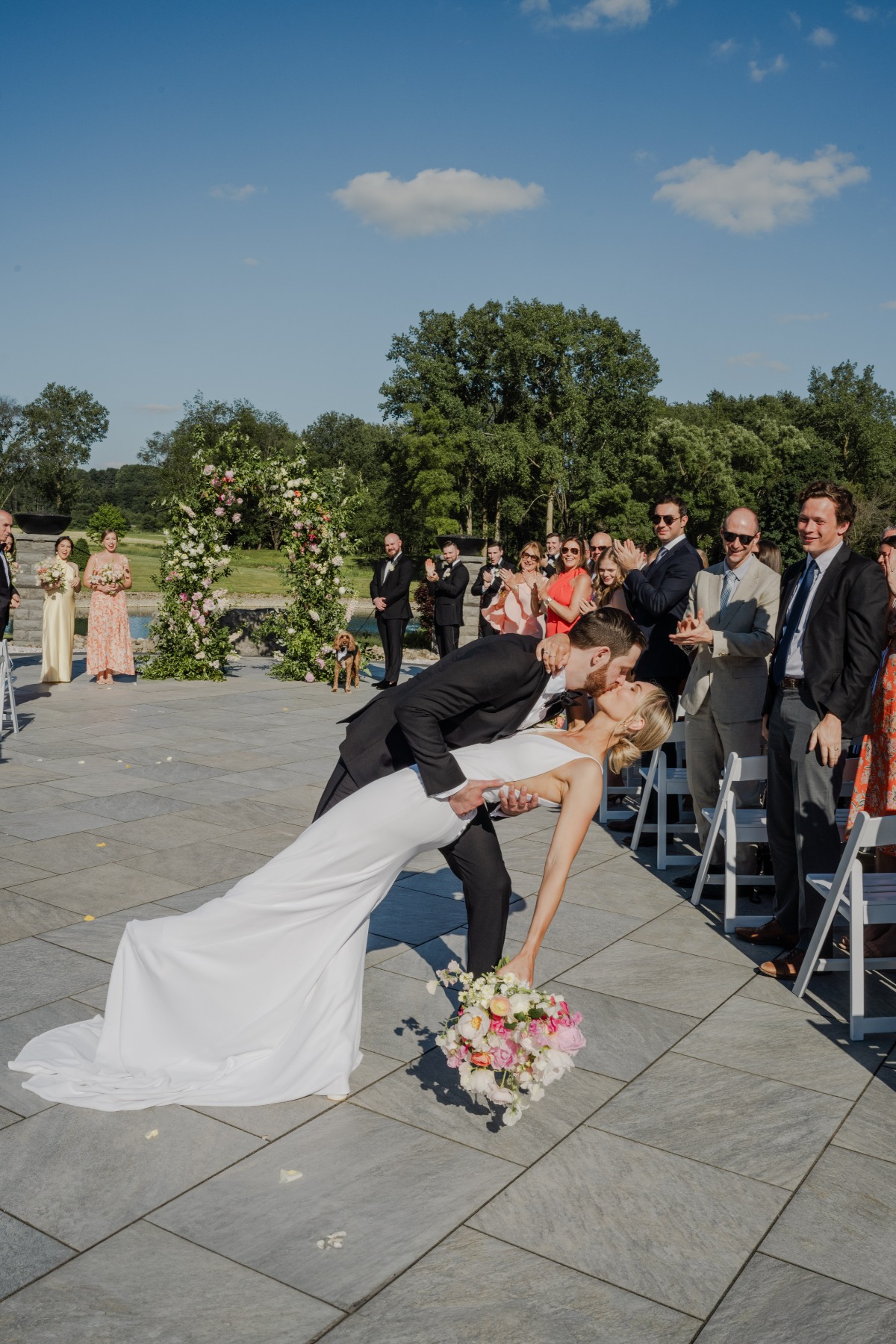 outdoor patio wedding ceremony