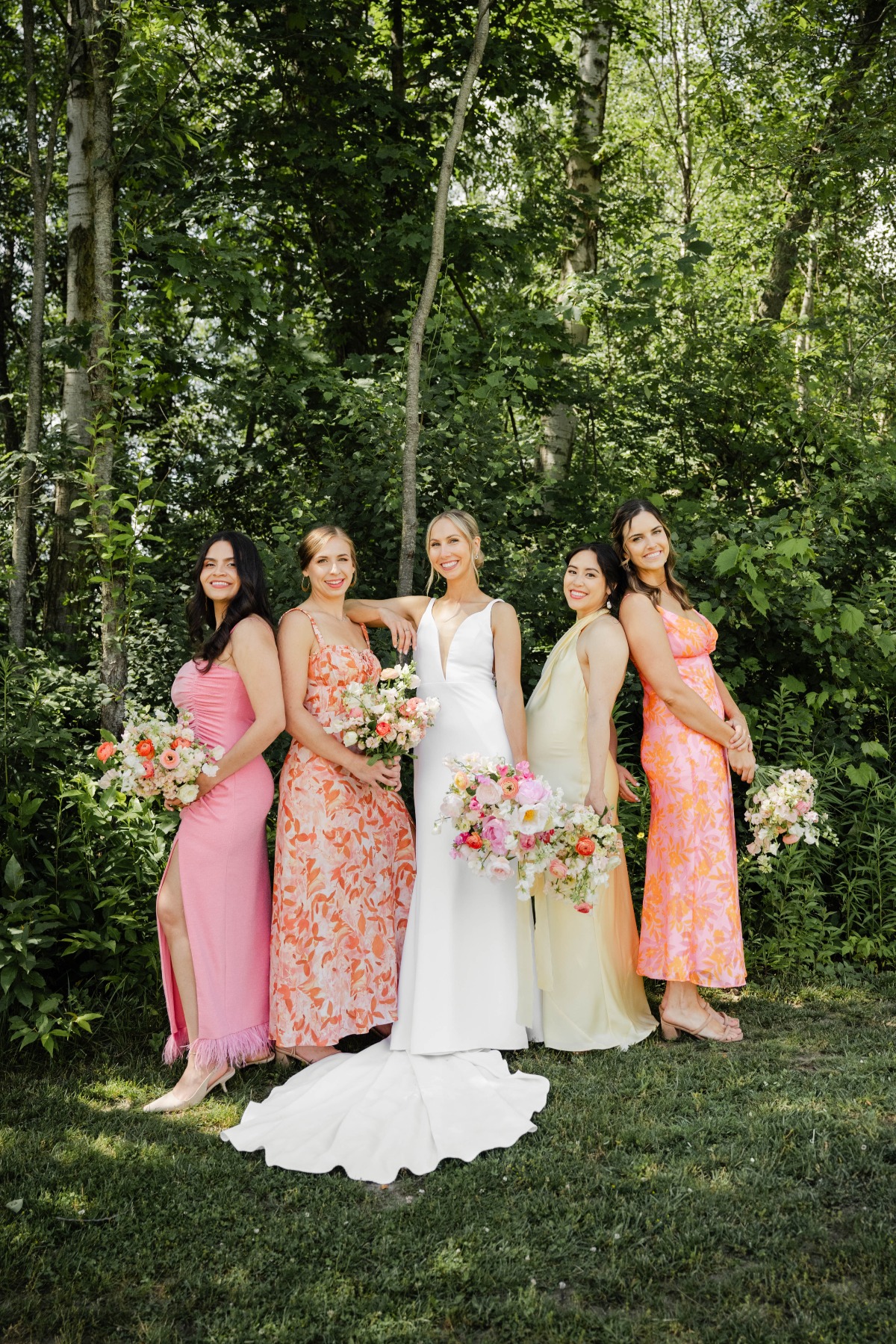 mix and match print bridesmaid dresses