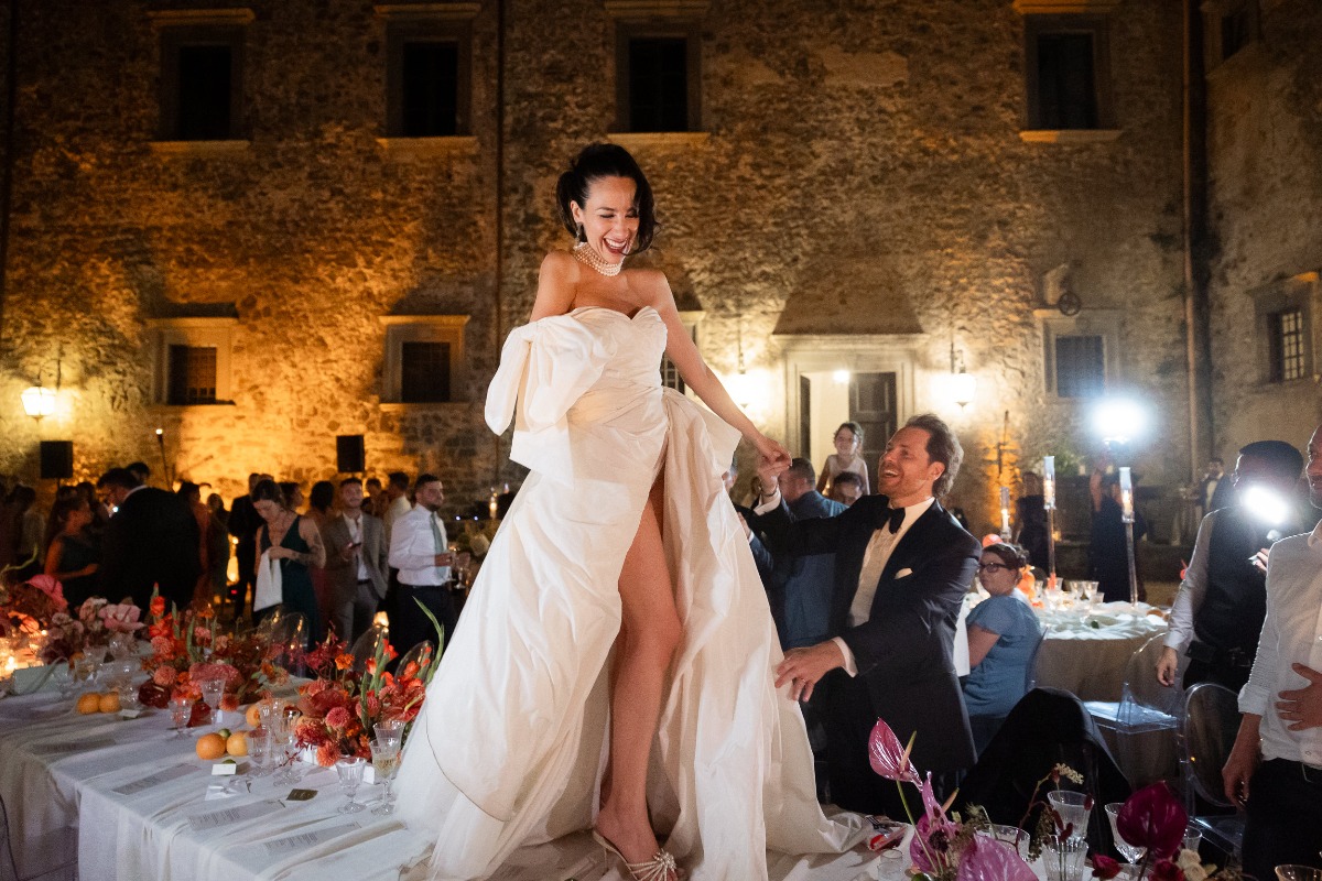 dancing on the tables at wedding