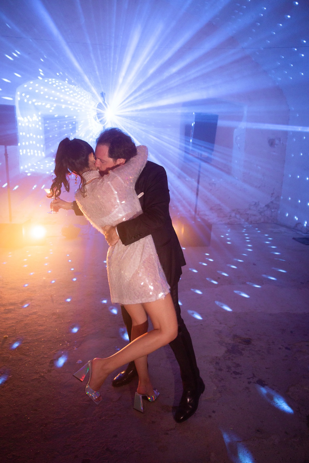 sequin bridal mini dress