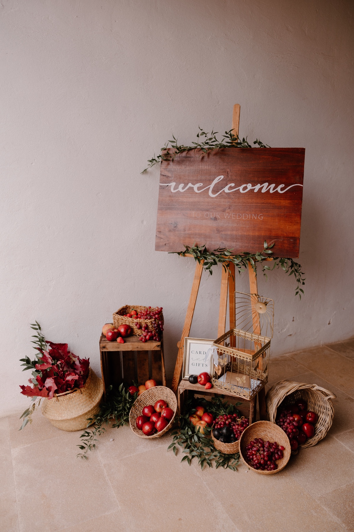 wood welcome sign