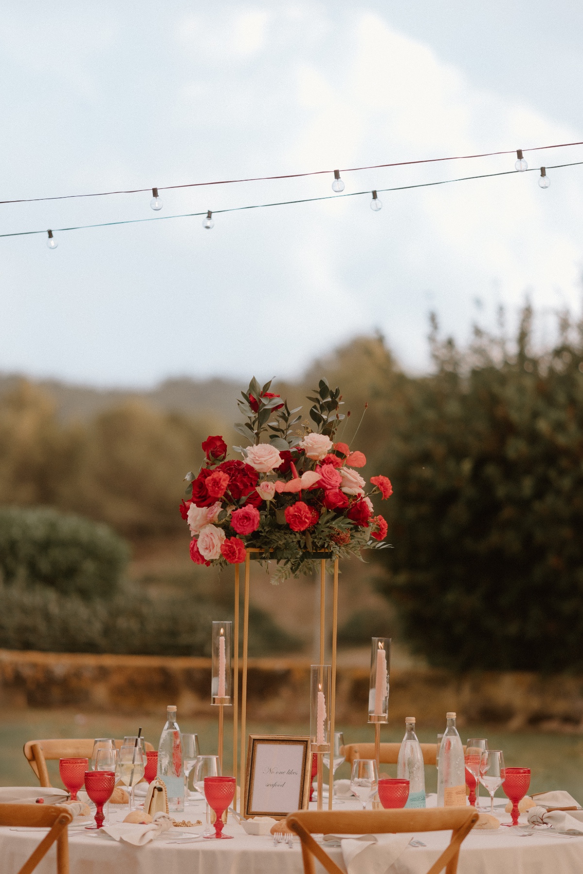 tall gold centerpieces