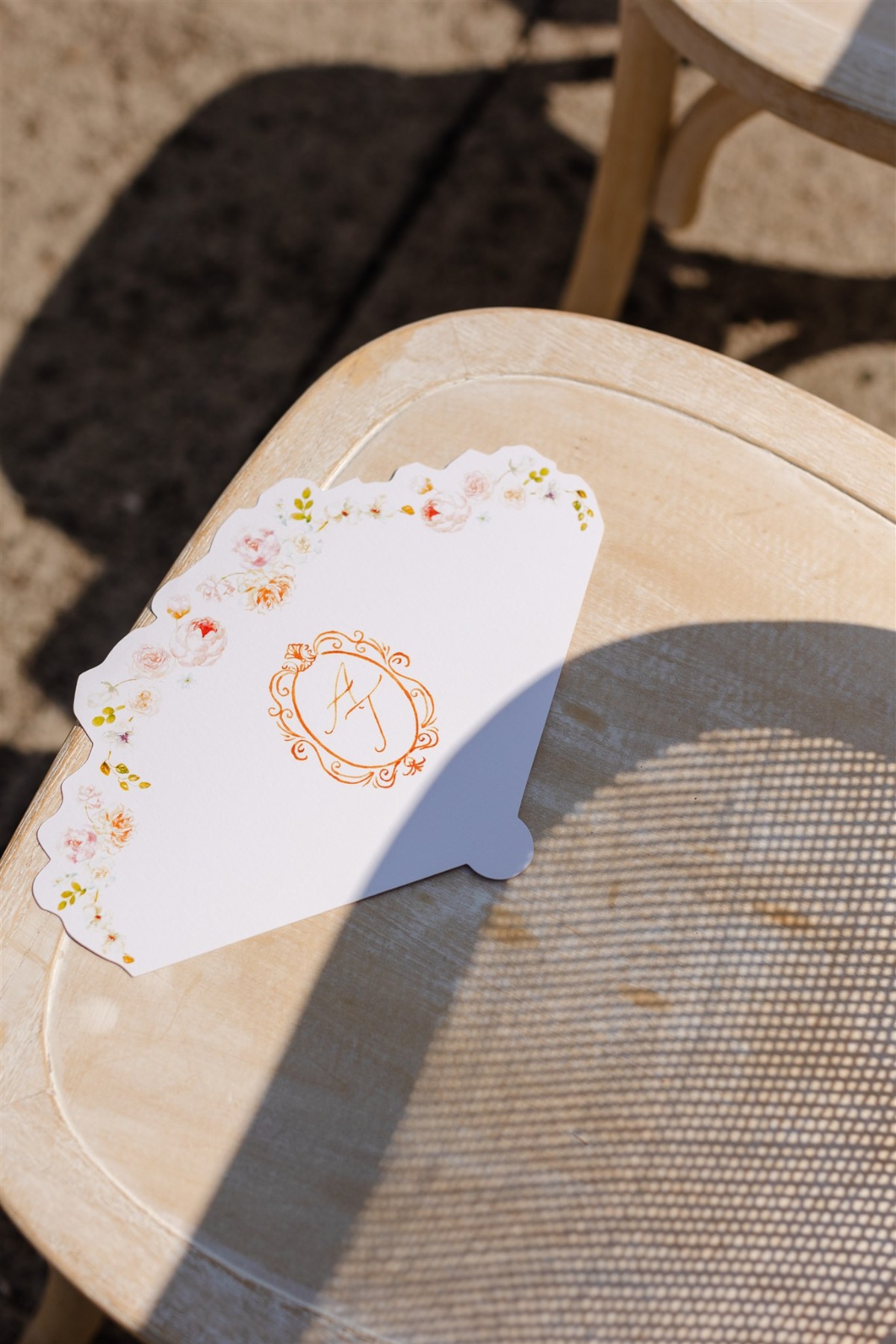 custom watercolor paper fans for wedding ceremony