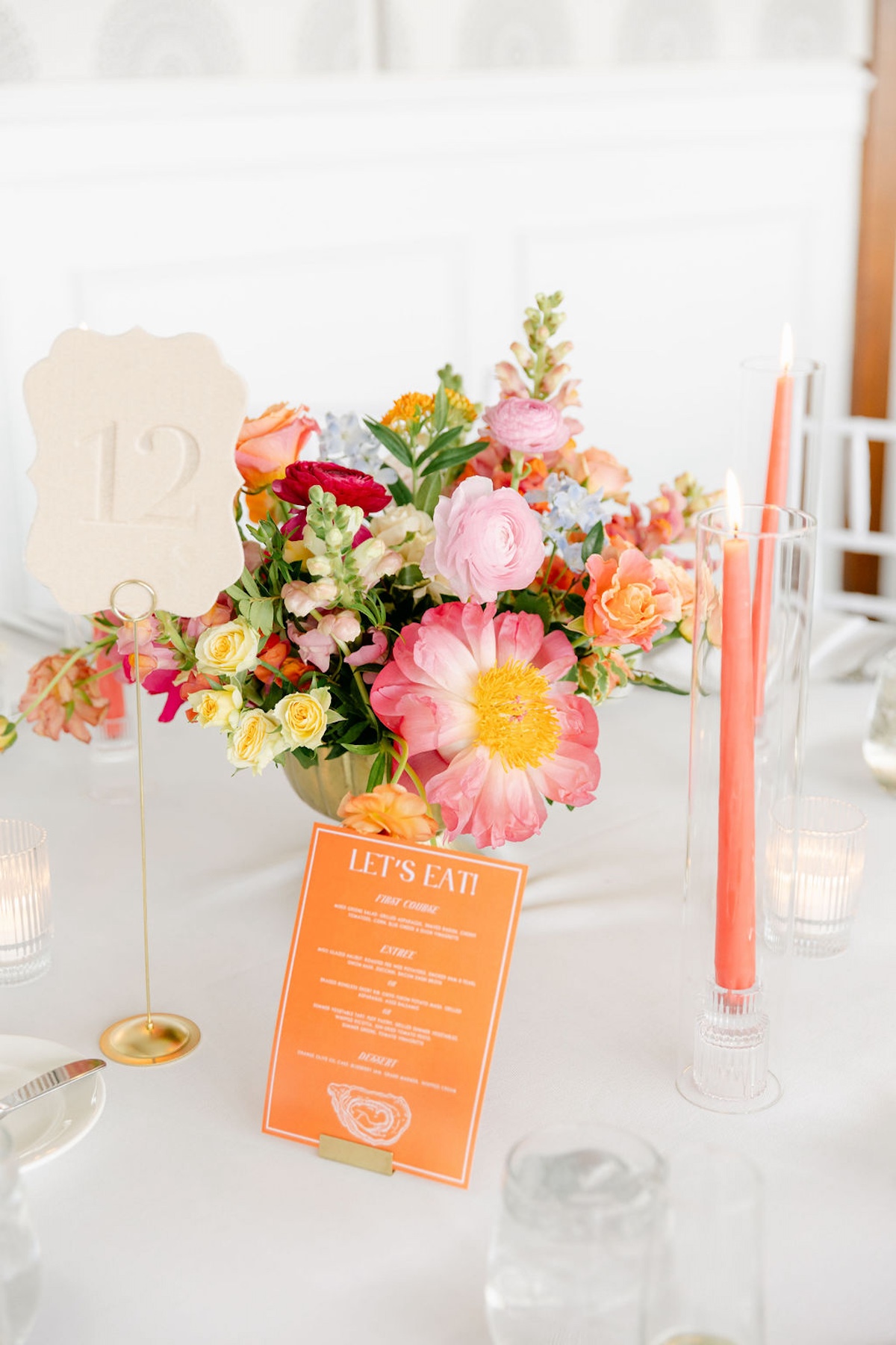 pink and orange wedding ideas