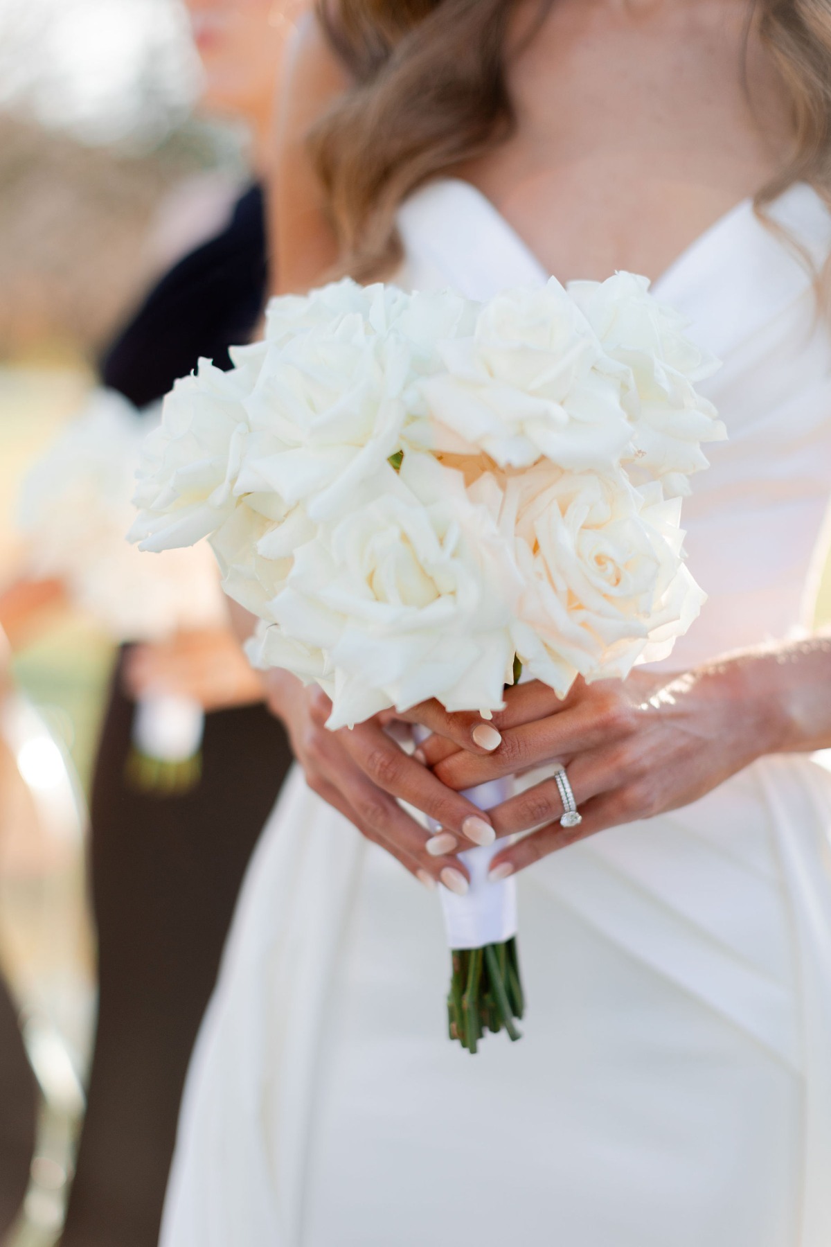 white rose bridal bouquet