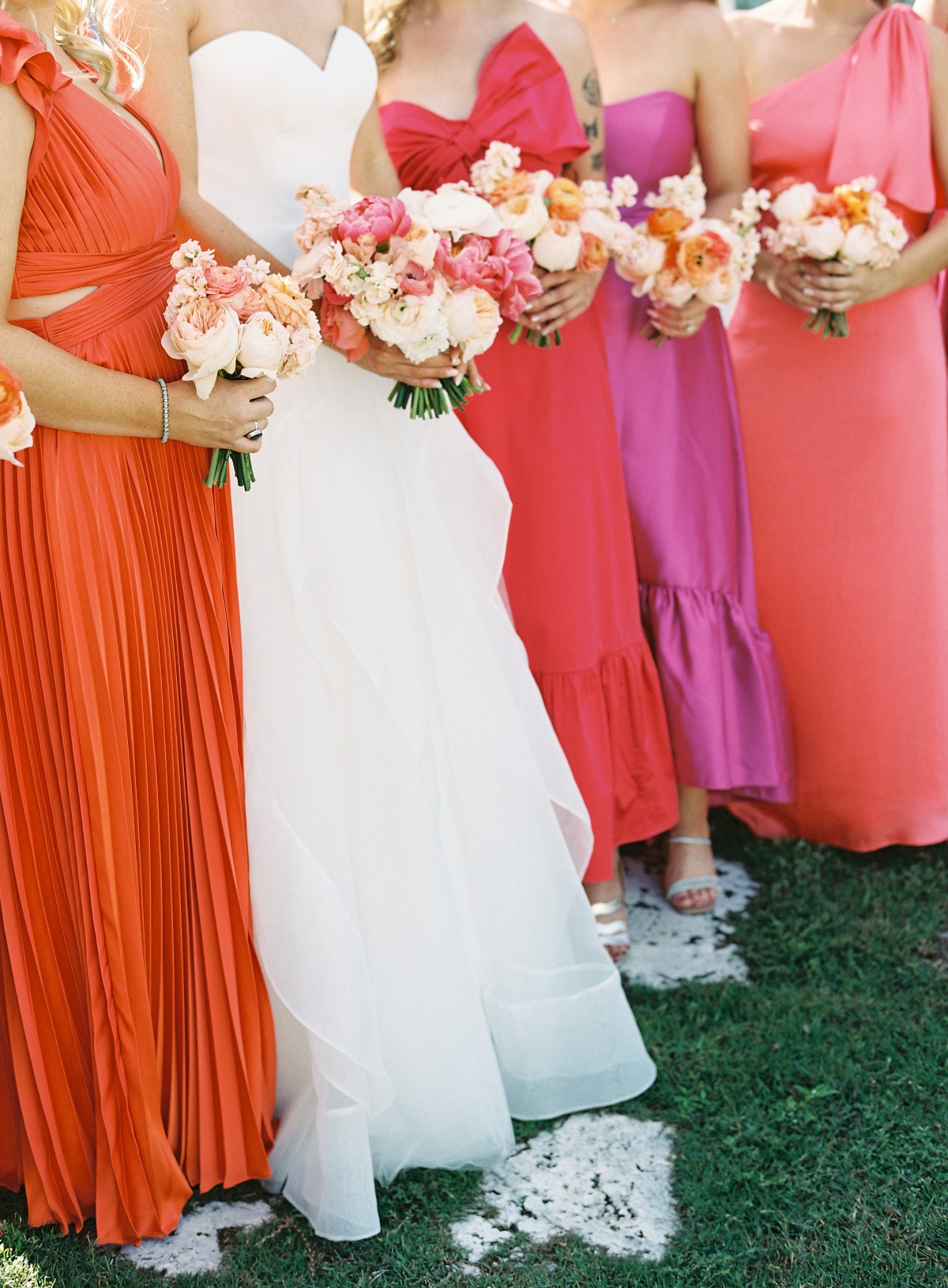 hot pink bridesmaid dresses