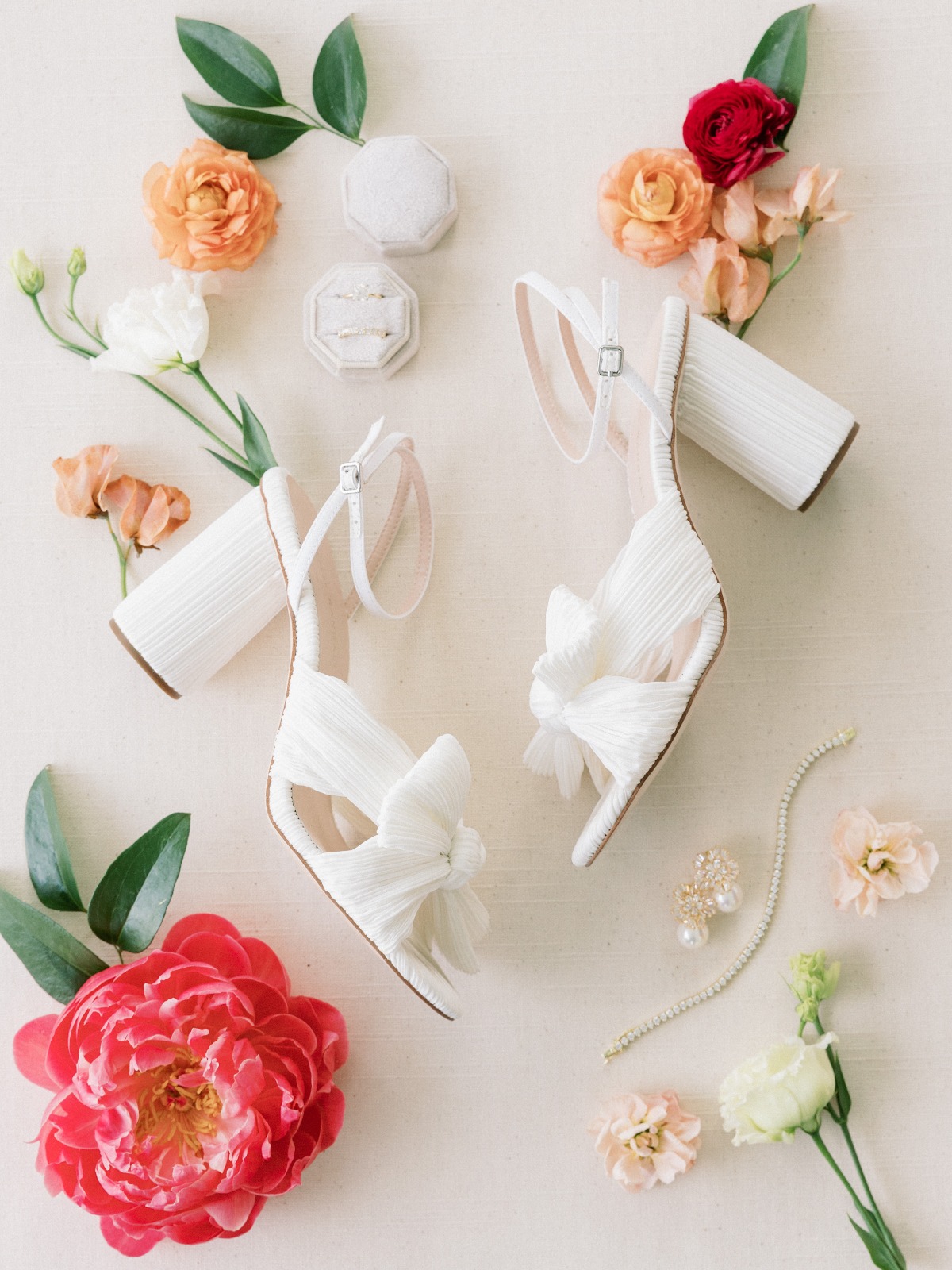 pleated chiffon bridal sandals