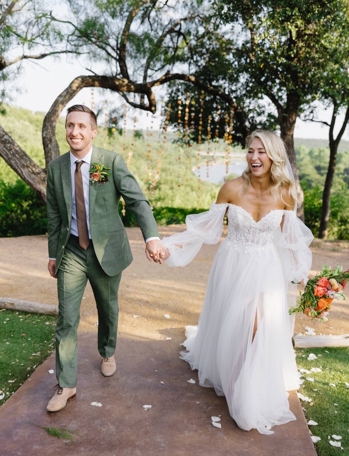 green suit for groom