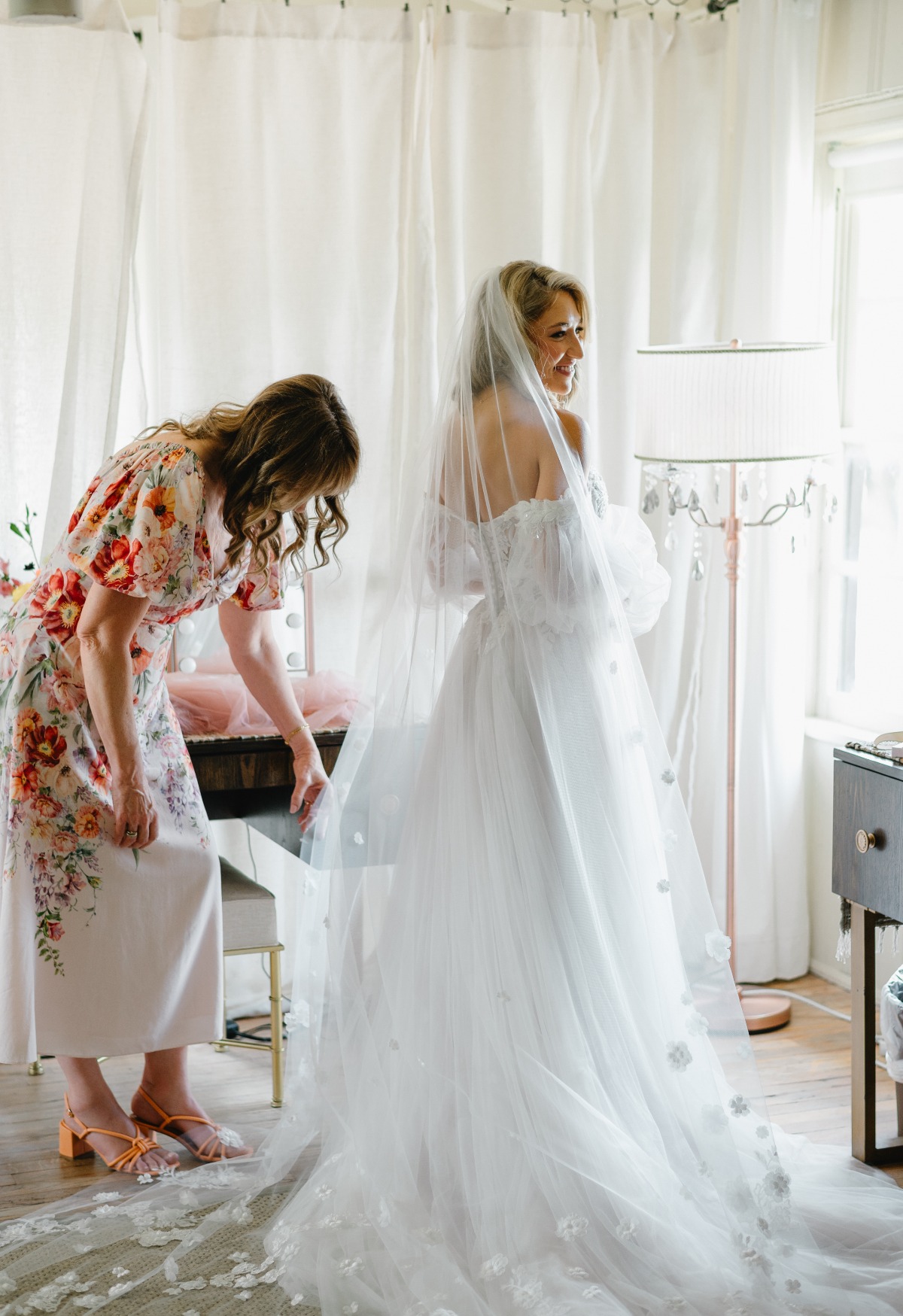 tulle princess ballgown with poofy sleeves