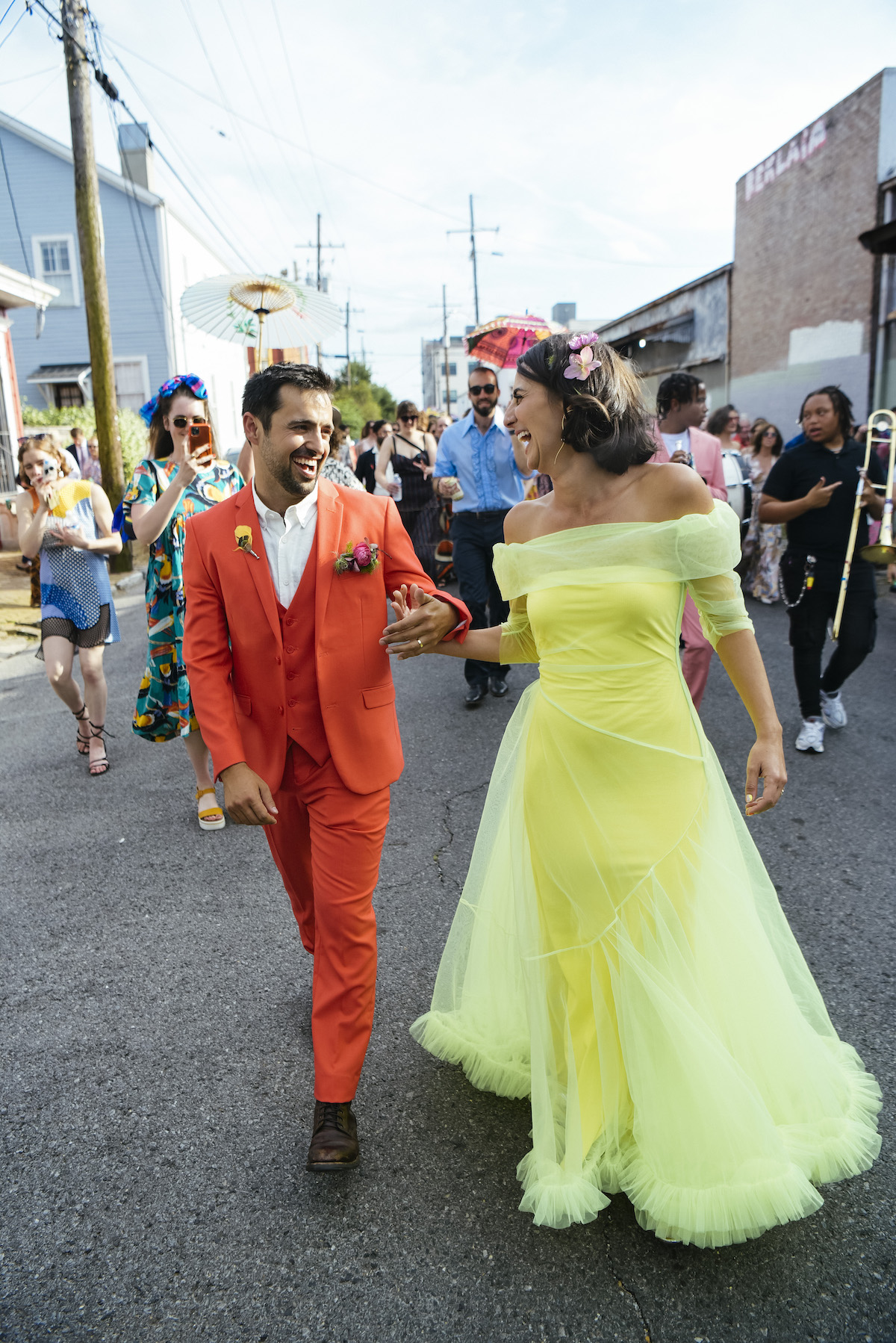 New Orleans wedding parade