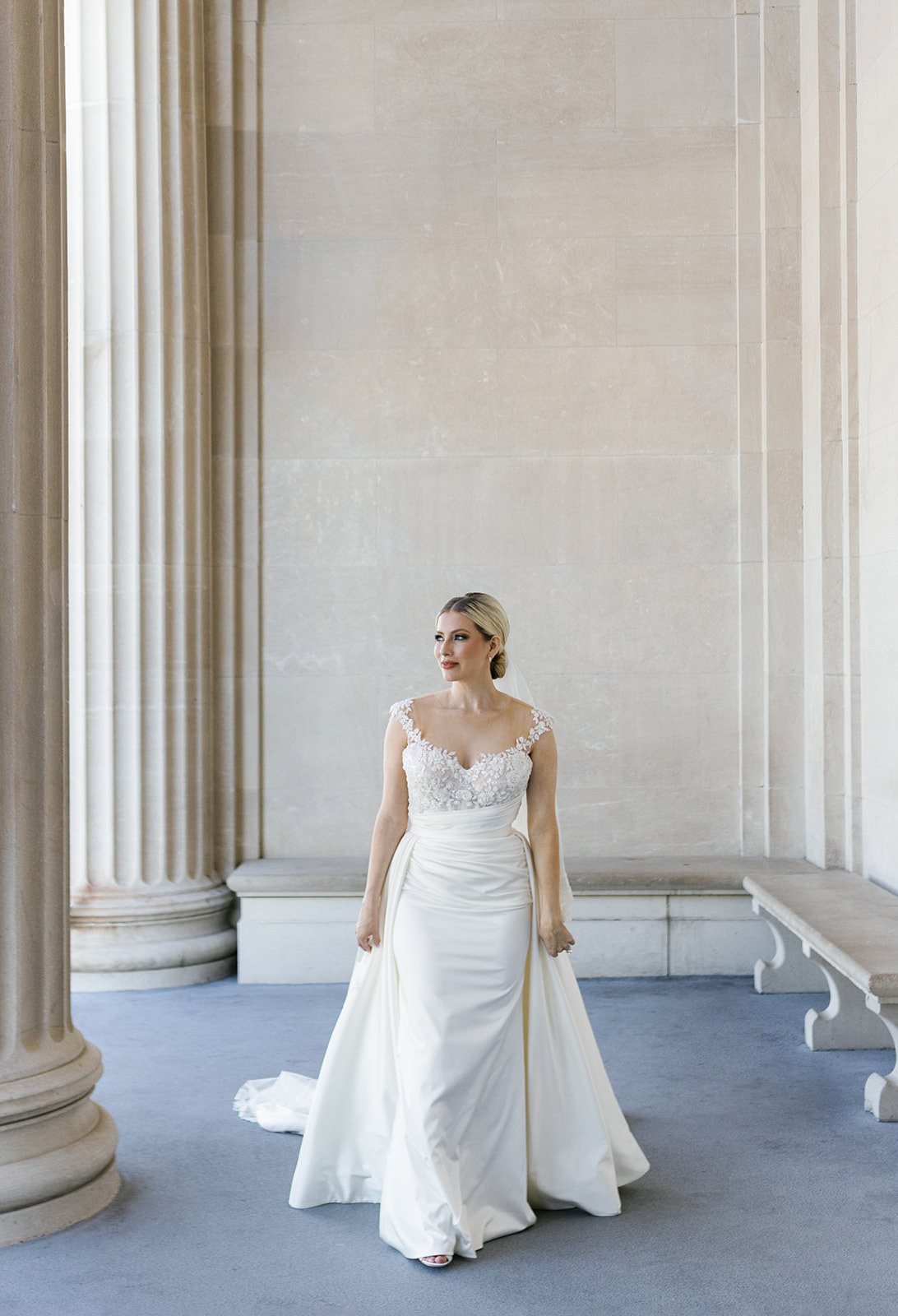 bride in elegant custom gown