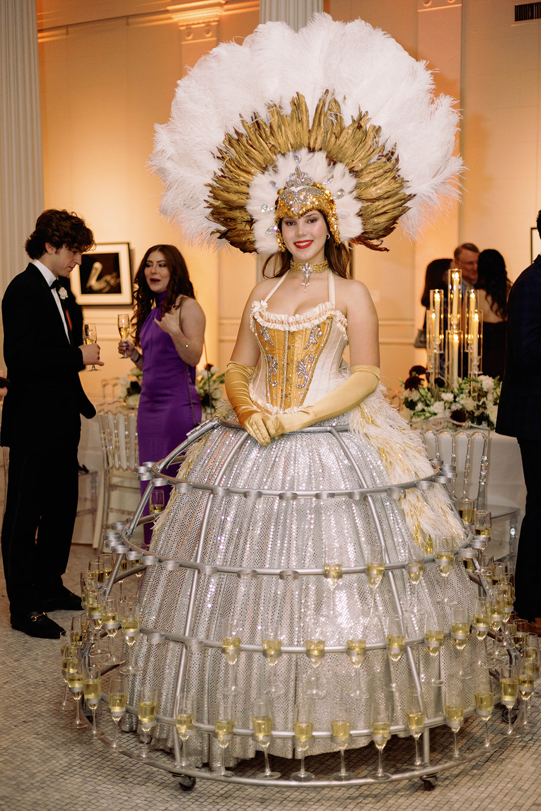 champagne girl at wedding in new orleans