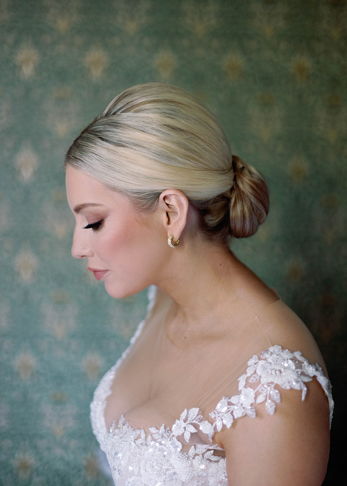 low bun for bride