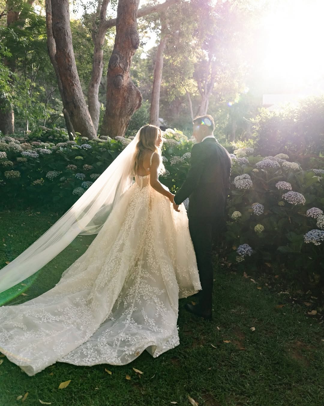 Bride in garden