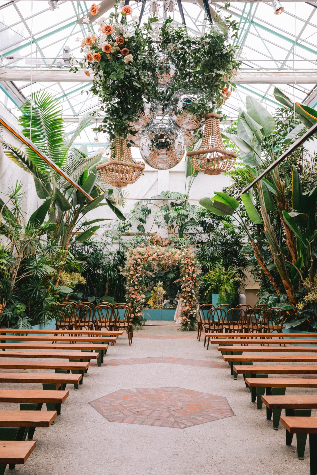 Tropical Indoor Wedding Ceremony