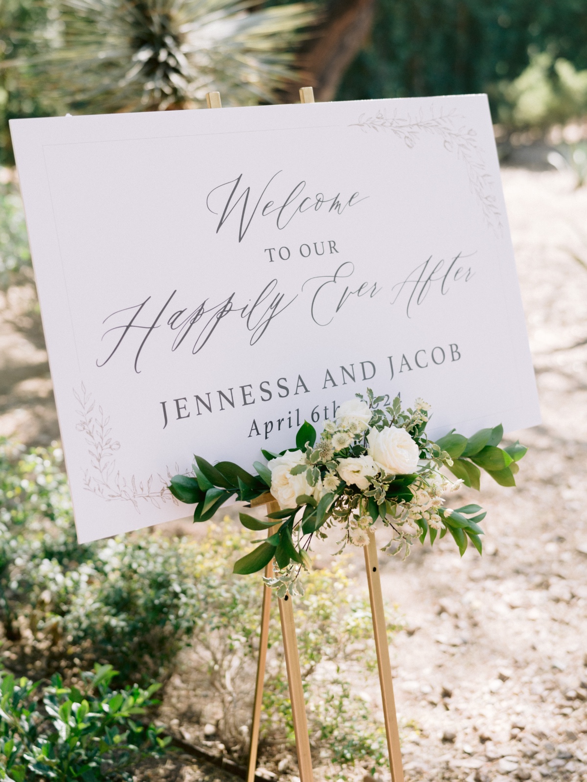 thick board wedding welcome sign