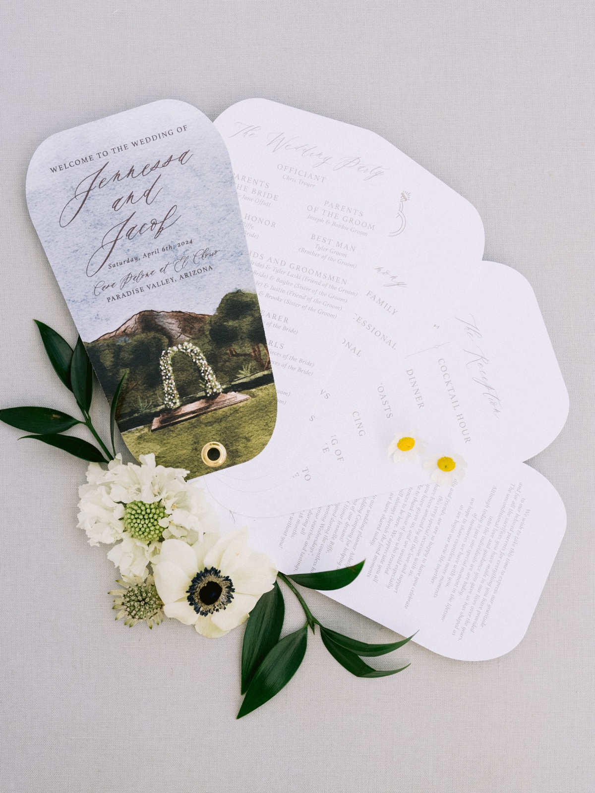 wedding program that doubles as a fan