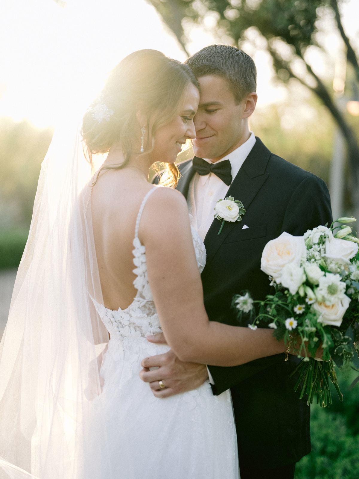 scoop back lace wedding gown