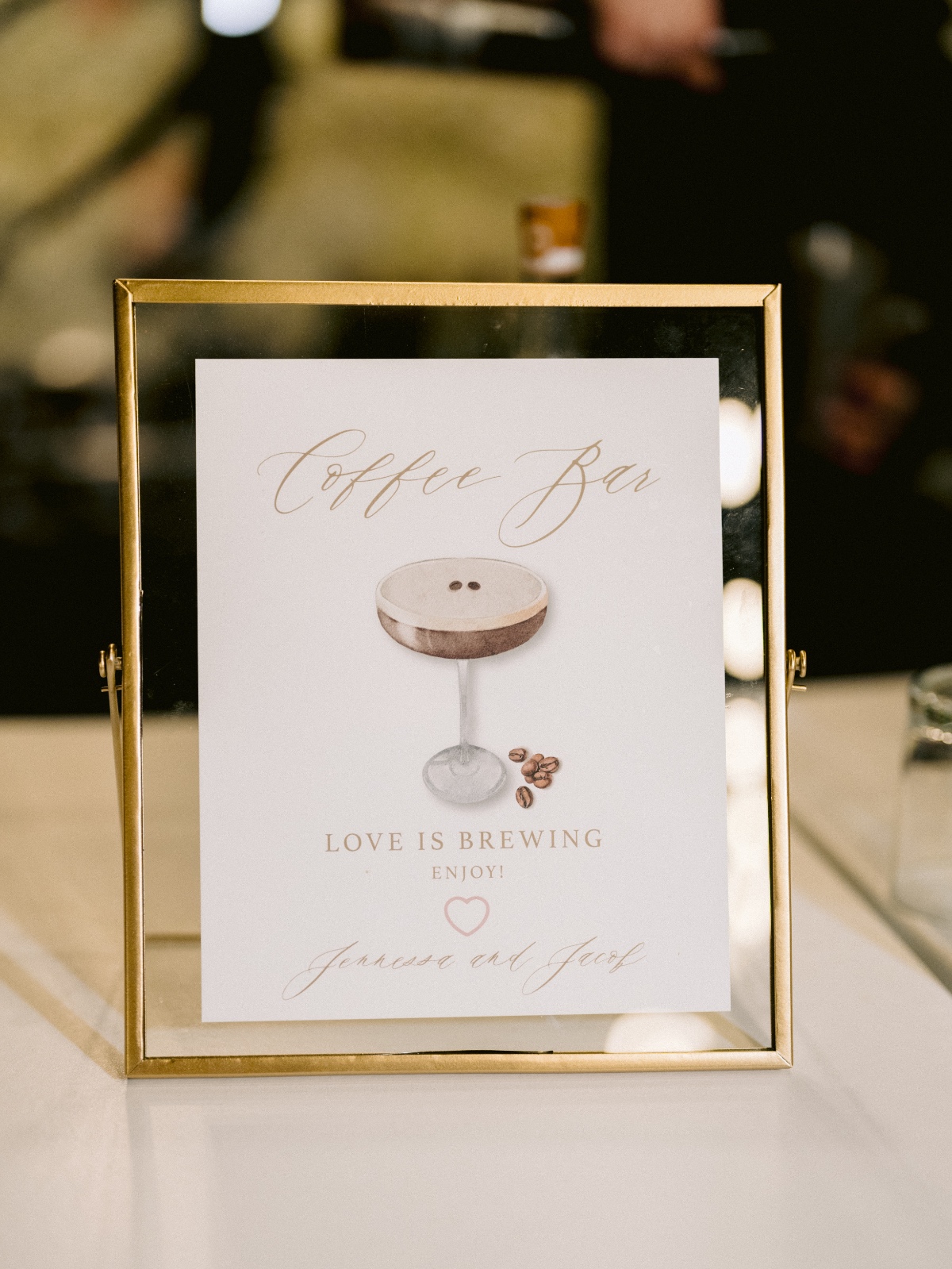 custom espresso bar sign for wedding