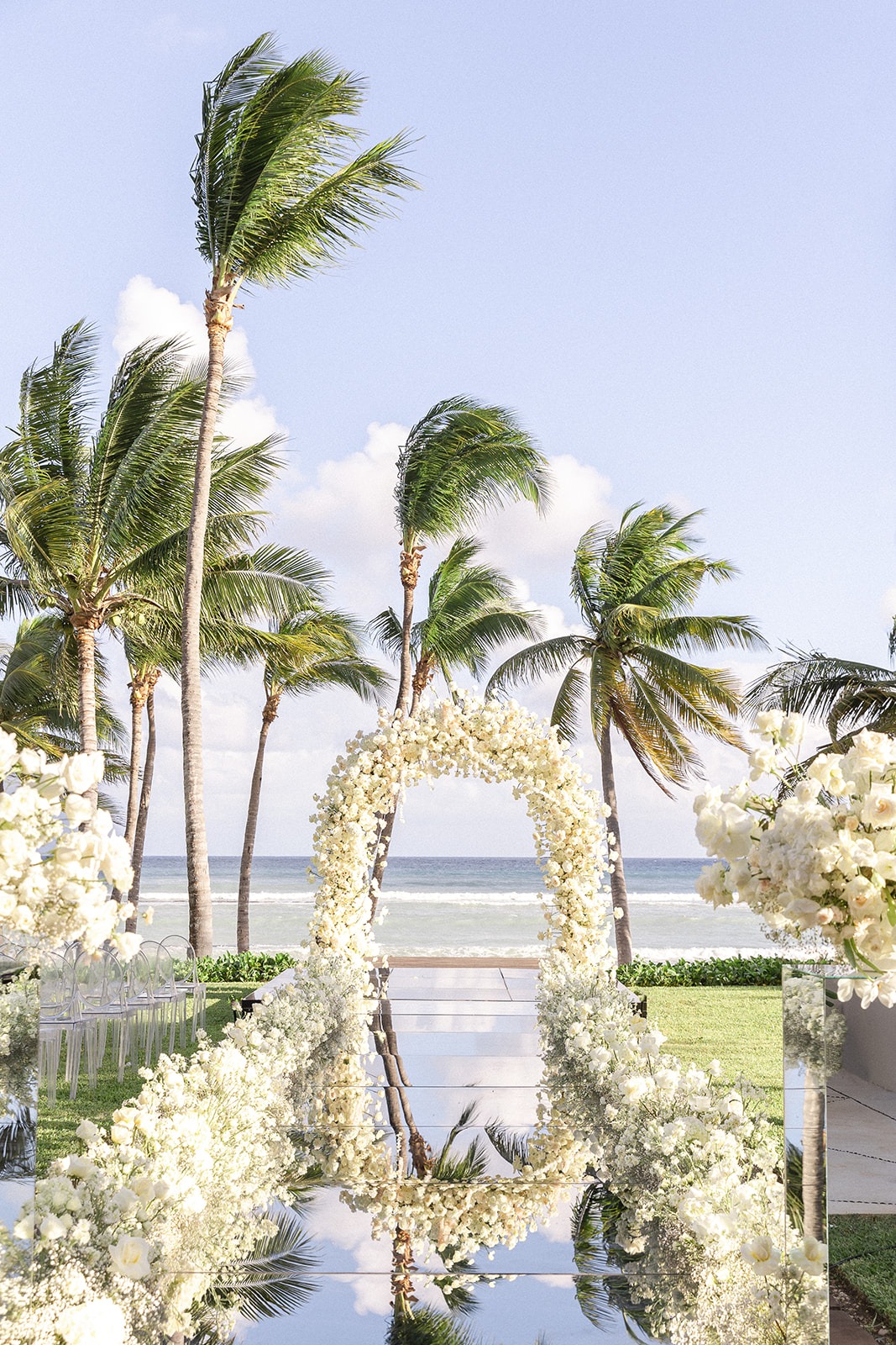 mirrored wedding aisle