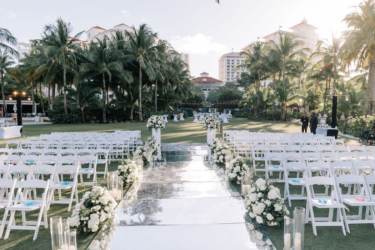 mirrored aisle for wedding ceremony