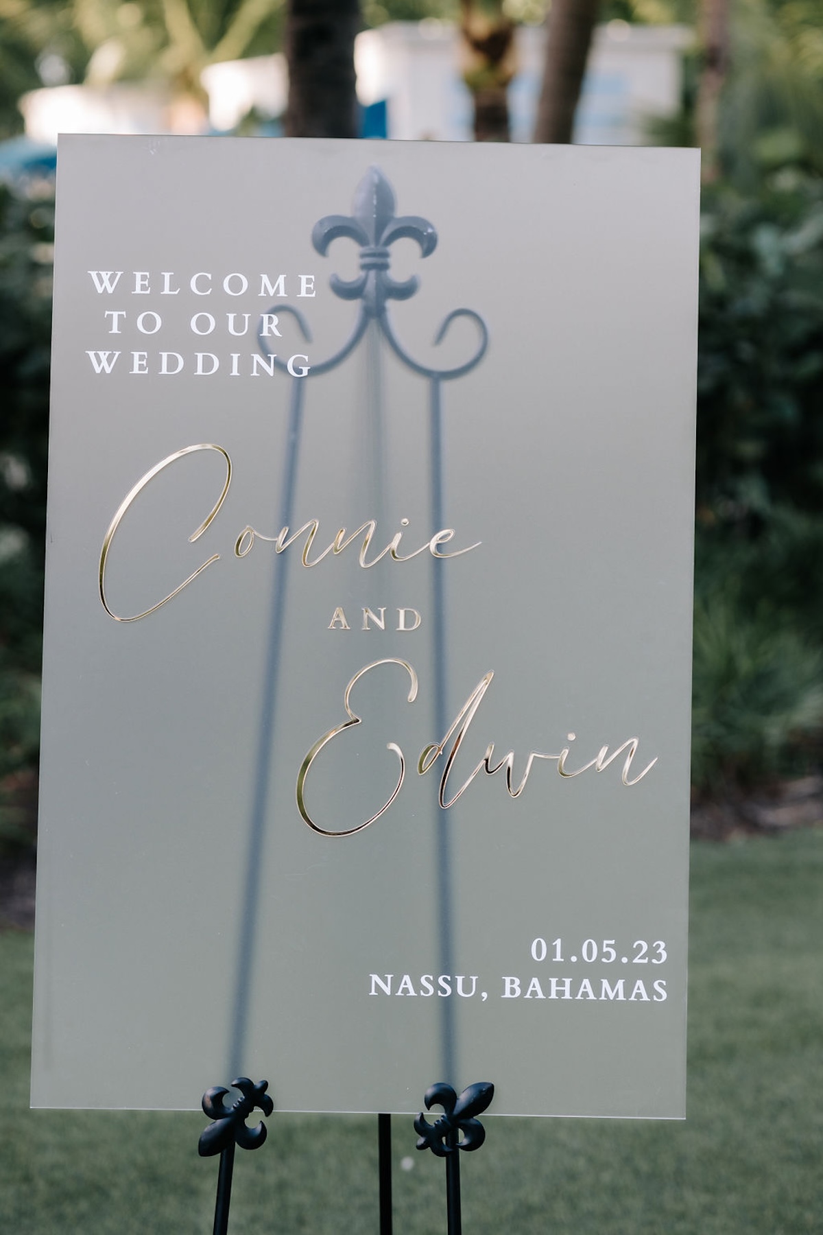 frosted acrylic wedding sign