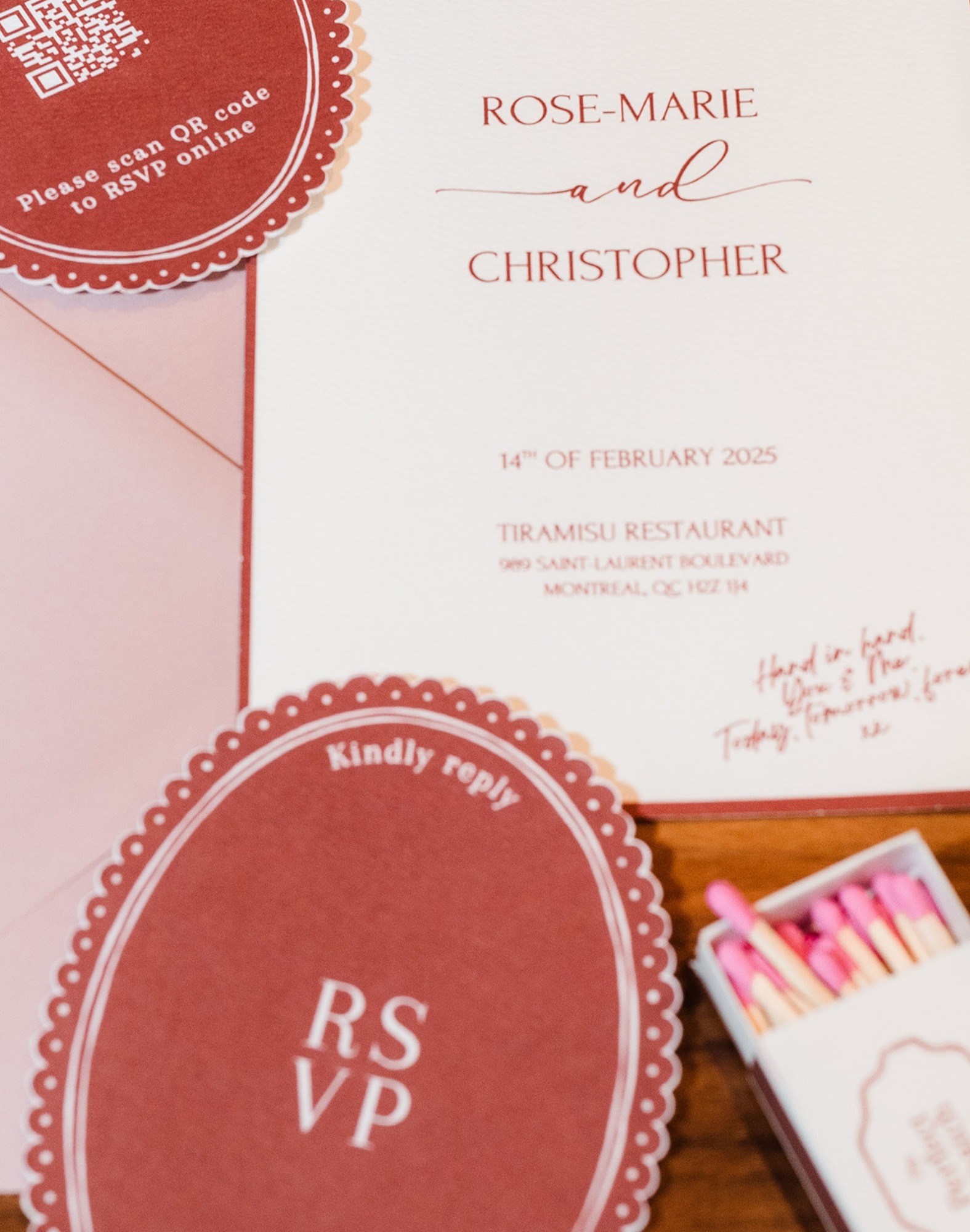 red and white wedding invitations