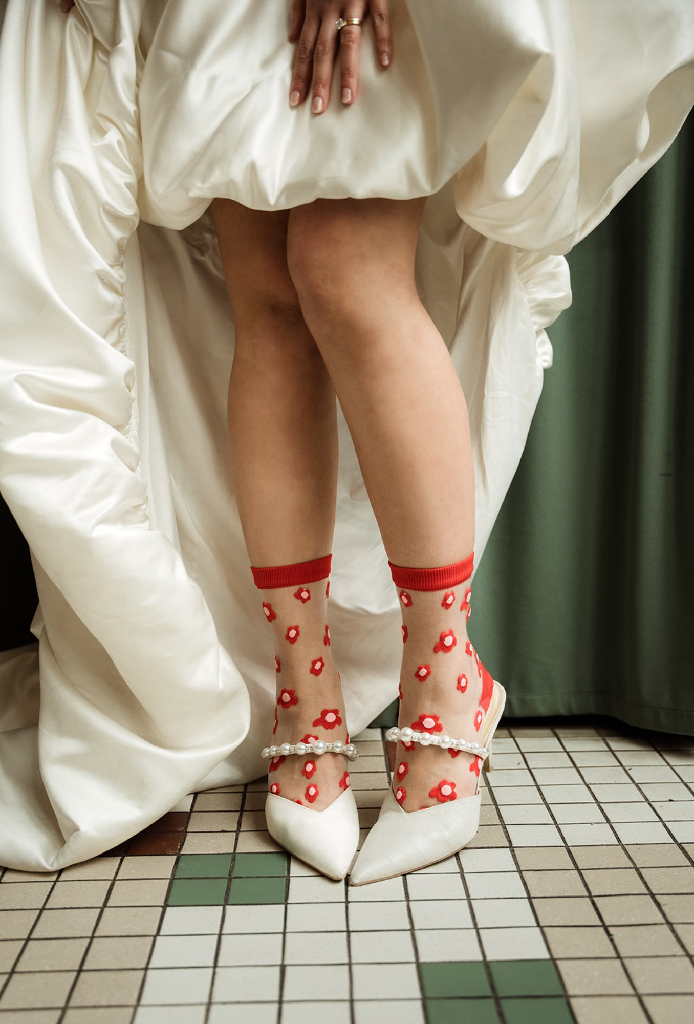 vintage socks for wedding reception outfit