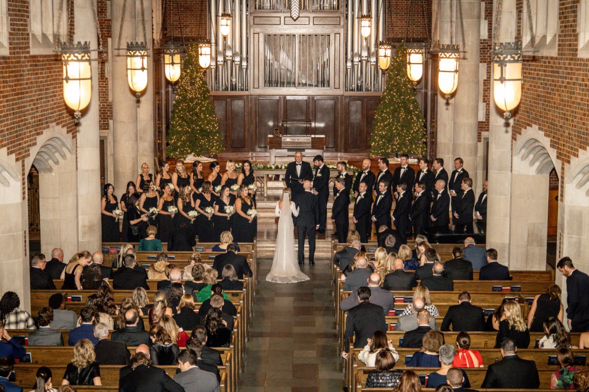 black tie wedding party