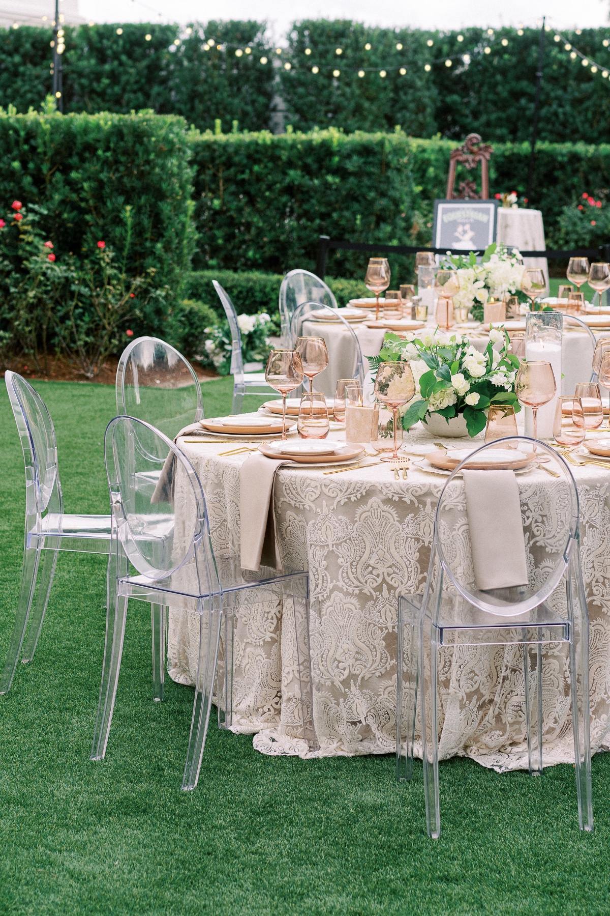 patterned shiny tablecloth