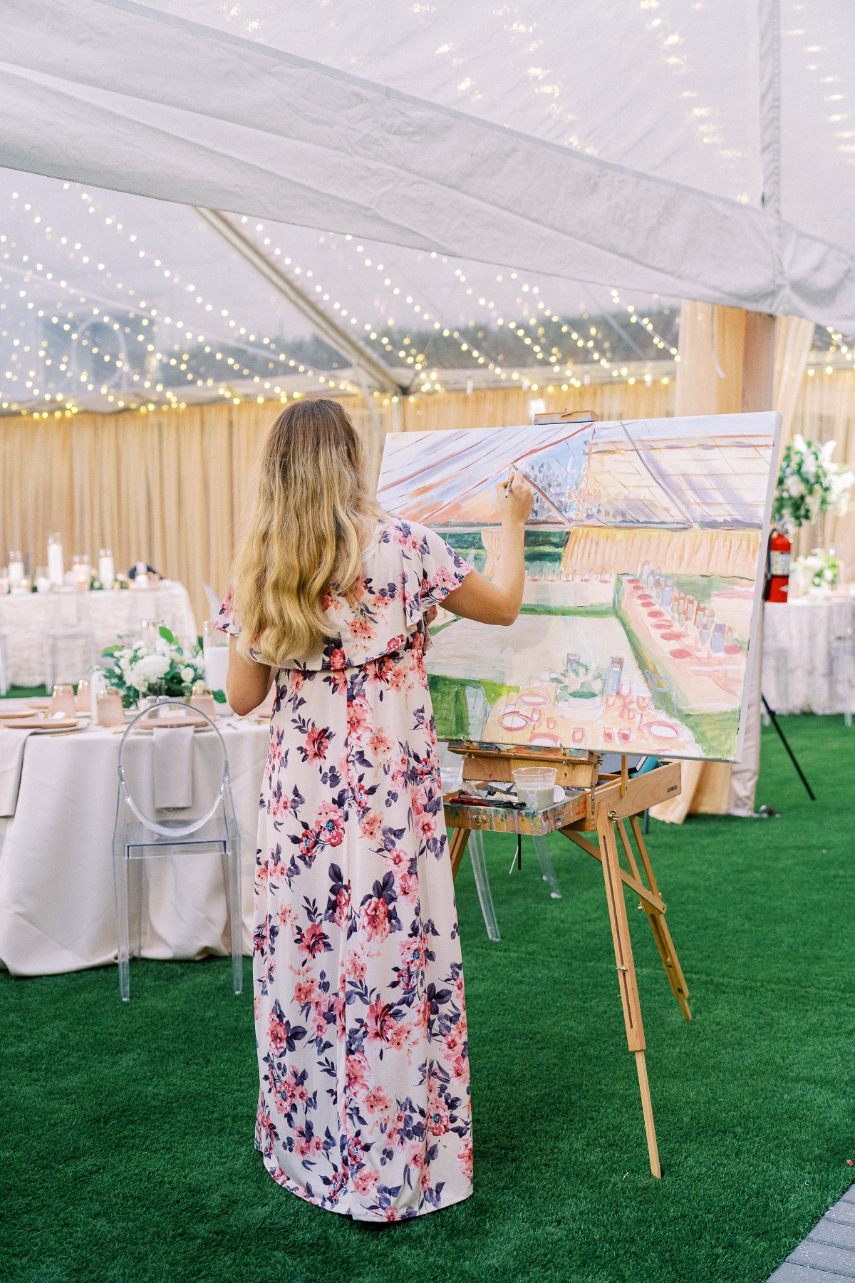 live wedding painter