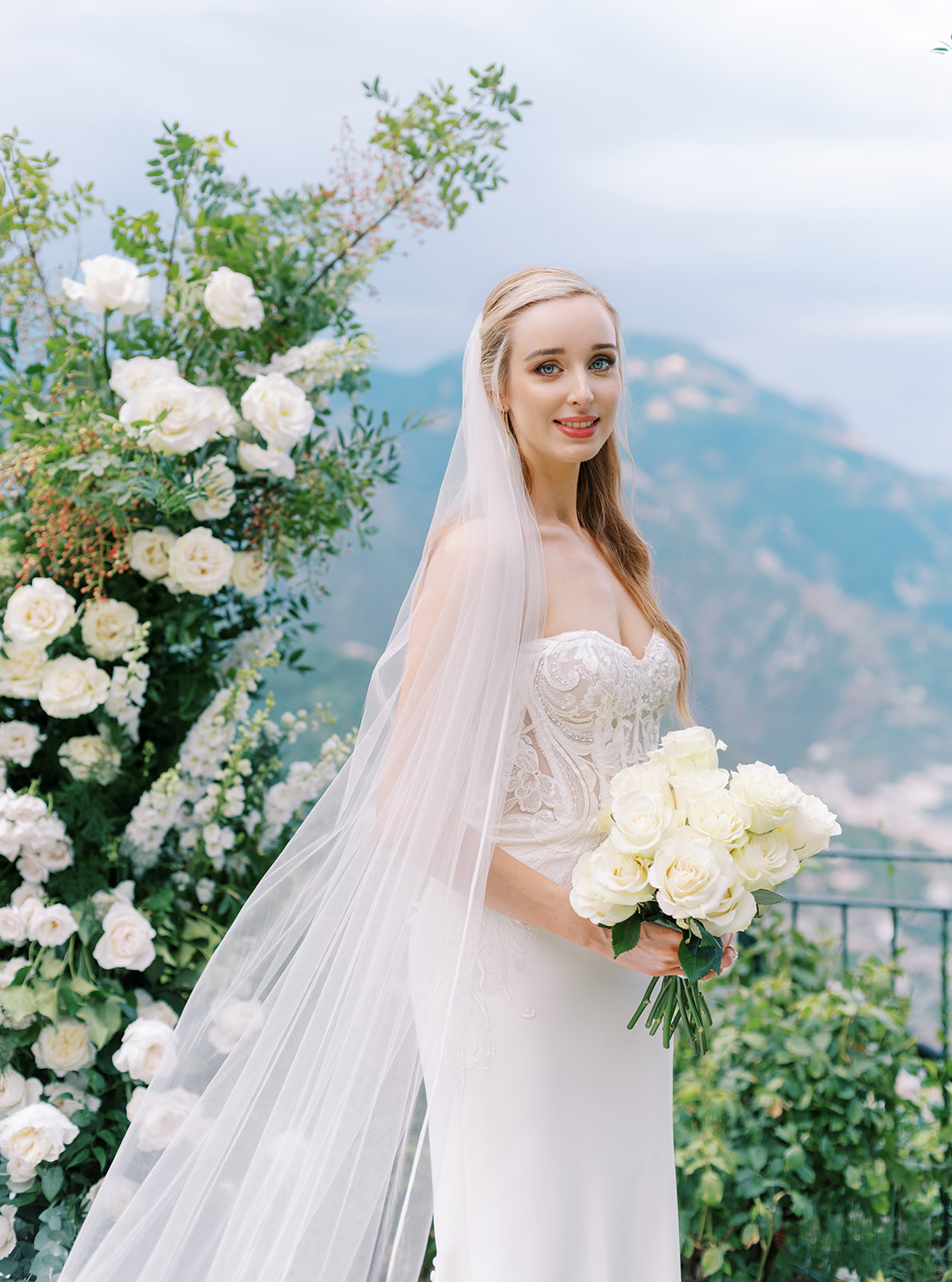 bridal portrait on amalfi coast